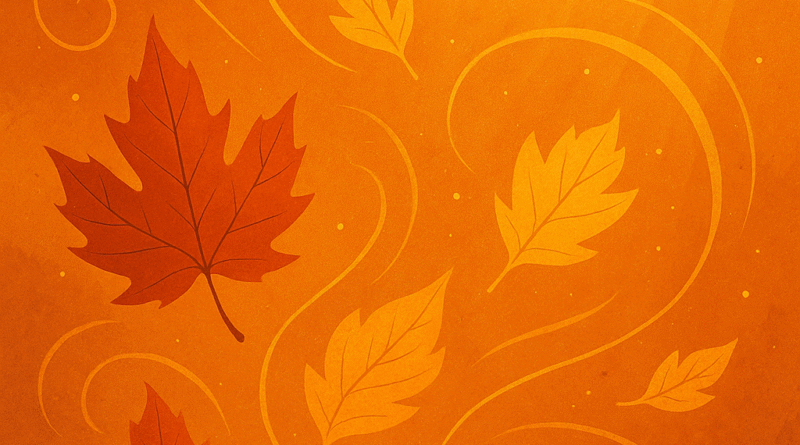 Illustration abstraite de feuilles d’automne et rayons de lumière